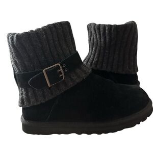 UGG Black Boots with Knit Cuff